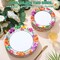 60 Pcs Summer Party Paper Plates Disposable Round Paper Dessert Plates